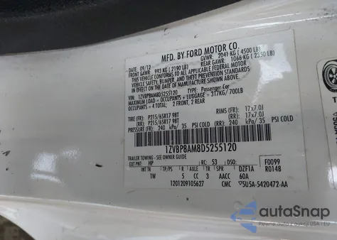 2013 Ford Mustang V6 from USA, damaged, VIN 1ZVBP8AM8D5255120